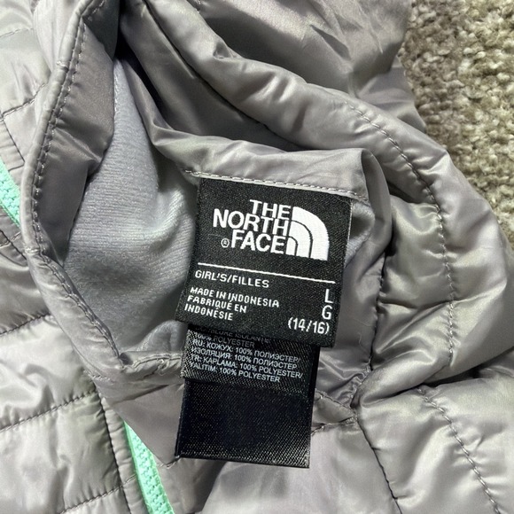 Women's/ Girls North Face Vest Quilted Fur Lined Teal Large 14-16 Or Women's S - Picture 3 of 7